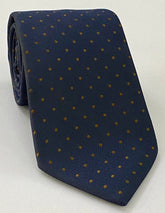 Dark Brown Dots on Dark Navy Pin-Dot Silk Tie EPDT-5
